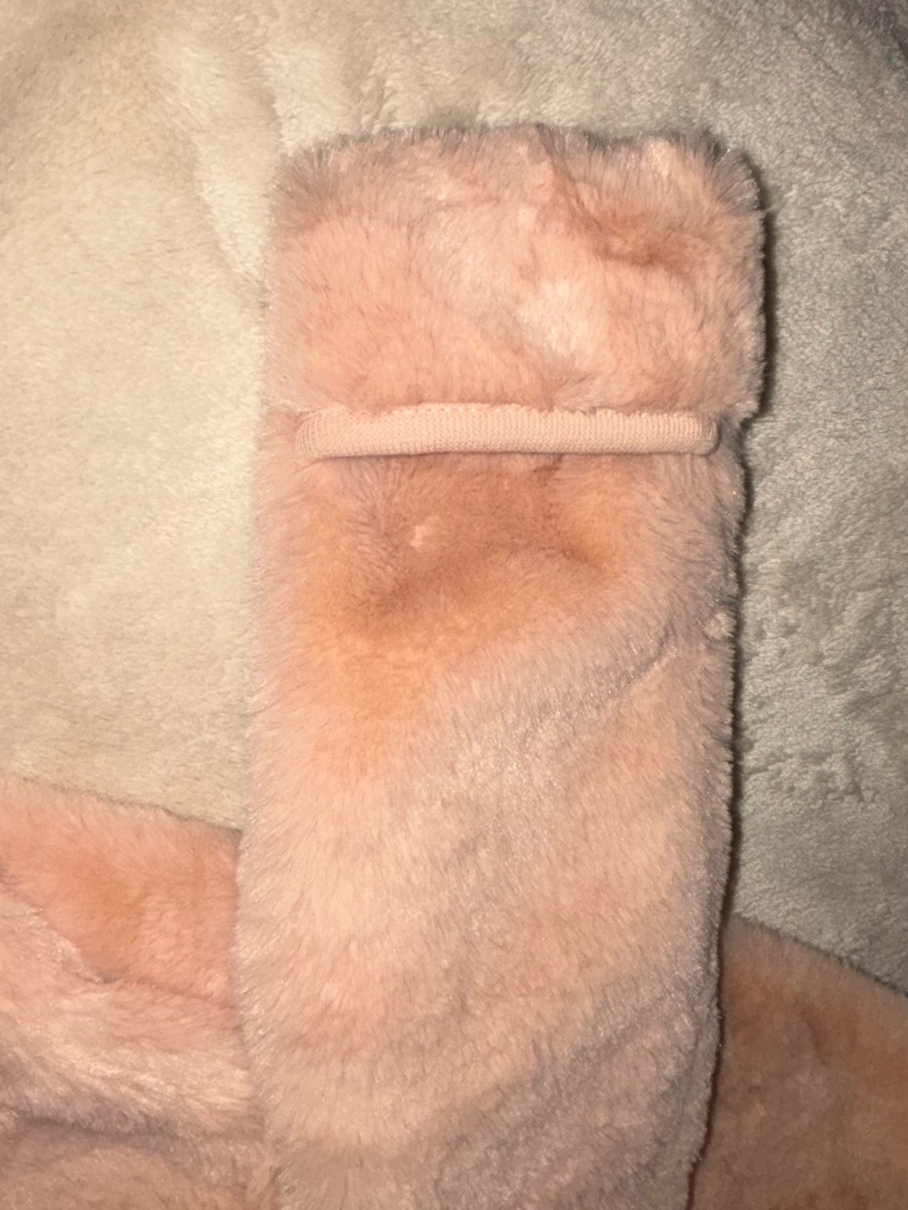 H&M Pink Baby Sherpa One-Piece Bear Ears Hooded Romper | 6M | - Picture 9 of 11